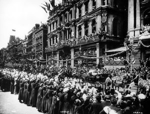 Koets van Koningin Victoria rijdend door Cheapside tijdens haar Diamanten Jubileumprocessie, 1897